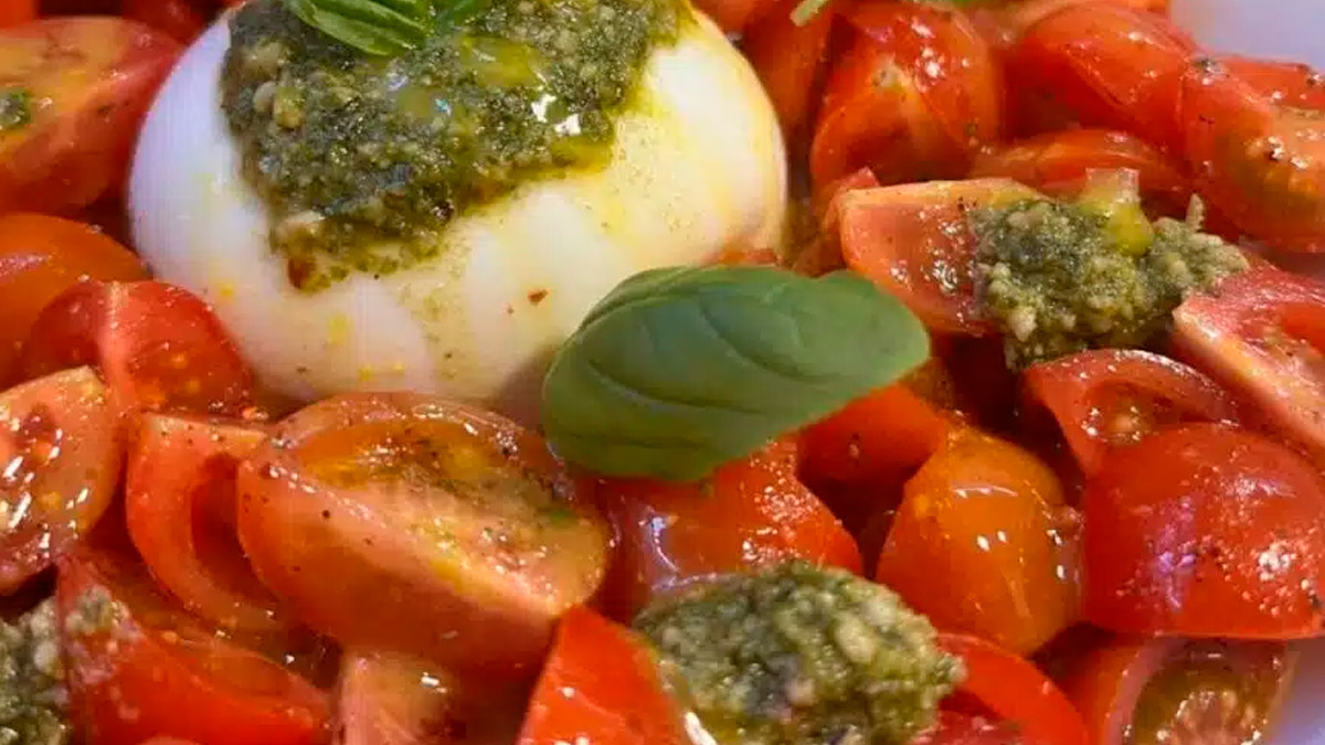 Receita de Burrata ao Molho Pesto